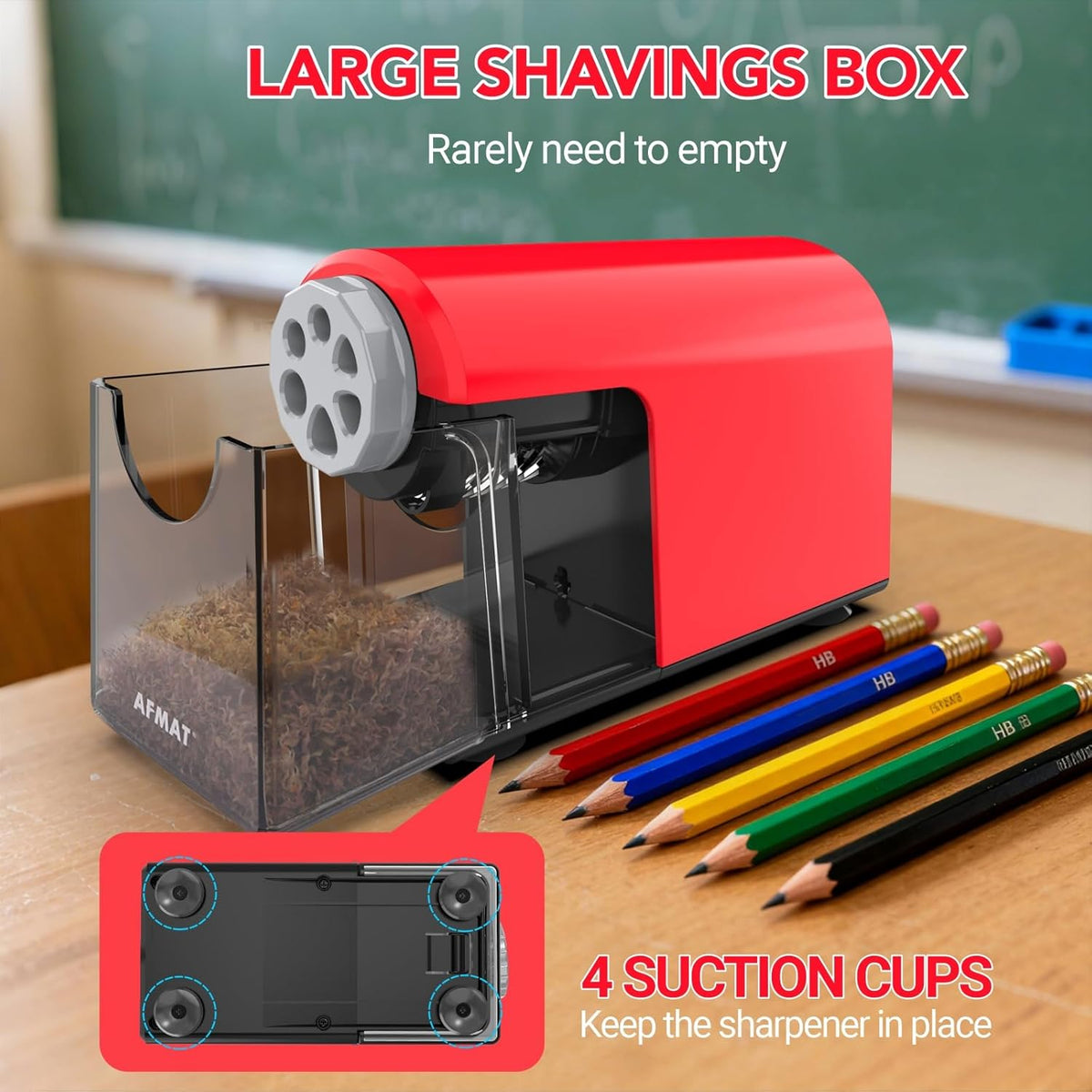 🤩Classroom Must-Haves Every Teacher Needs🤩6-Hole Electric Pencil Sharpener for Classroom, Cordless & Rechargeable & Heavy Duty, for 6-11mm Colored Pencils, 10,000+ Sharpenings,PSD2RD