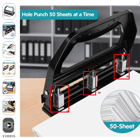 AFMAT Replacement Punch for AFMAT HP18 Heavy Duty 3 Hole Punch