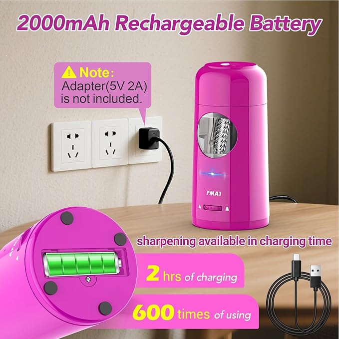 🎁Perfect Gift For A Teacher🎁Fully Automatic Rechargeable Electric Pencil Sharpener for 7-11.5mm Colored/Jumbo Pencils,PSX6PR