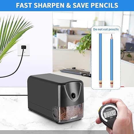 💝Teachers' Favorite Classroom Essentials💝Heavy Duty Electric Pencil Sharpener for Classroom, for 6-11mm No.2/Colored Pencils, Auto Stop, Sharp Point, Save Pencils, Teachers Must Haves,PSX3BK