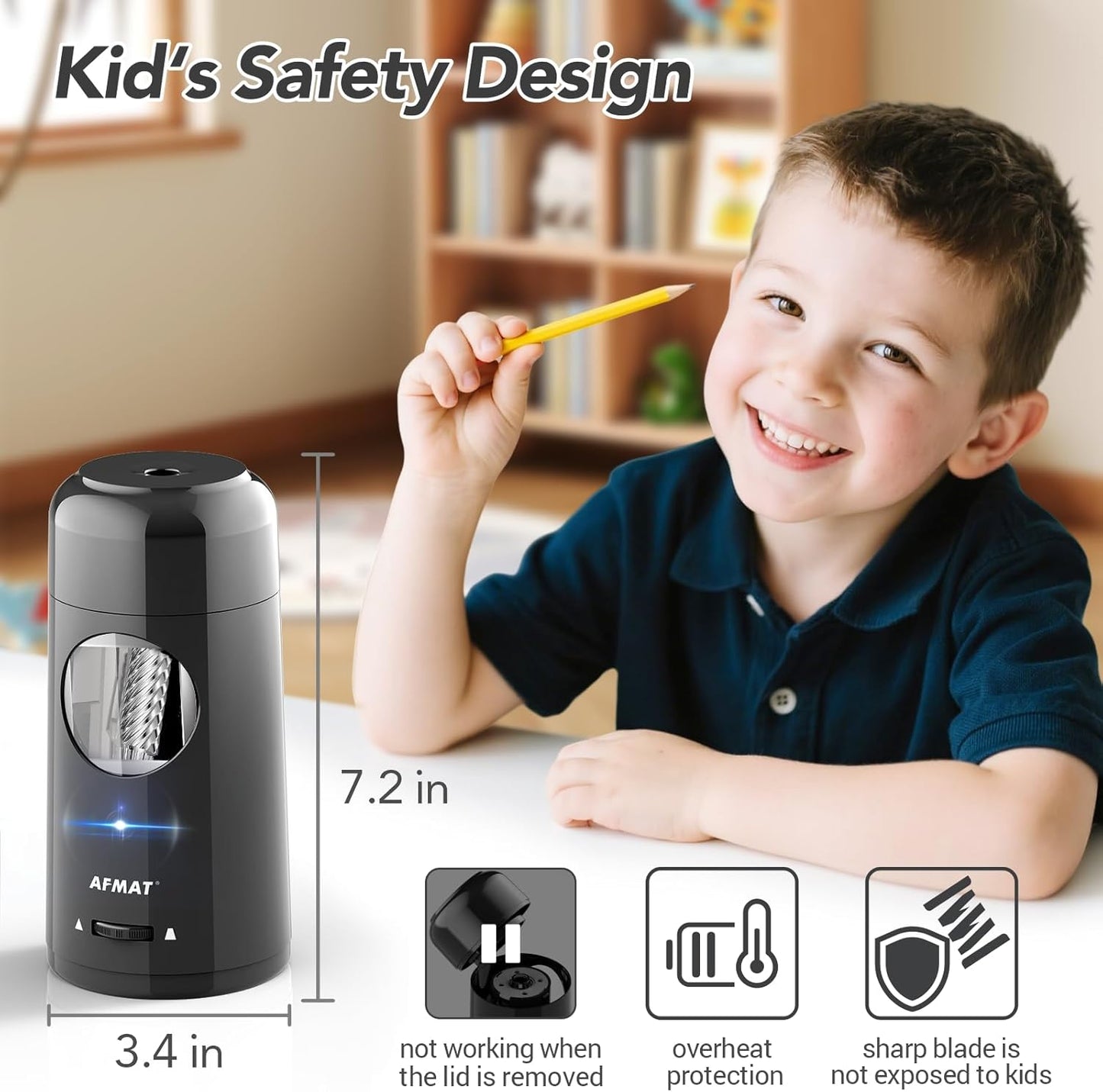 Fully Automatic Rechargeable Electric Pencil Sharpener,PSX6GN