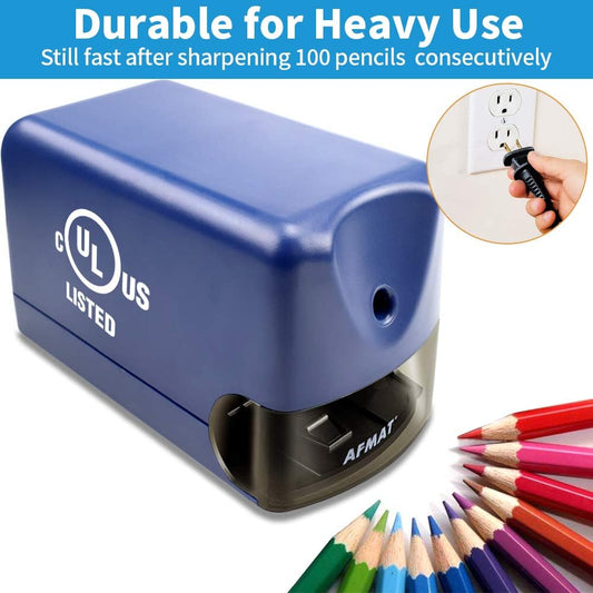 Available in Canada:AFMAT PS28 Electric Pencil Sharpener, Heavy Duty Pencil Sharpeners for Classroom, Home, UL Listed Pencil Sharpener for 6.5-8mm No.2/Colored Pencils, 10000+ Sharpening Times, Blue