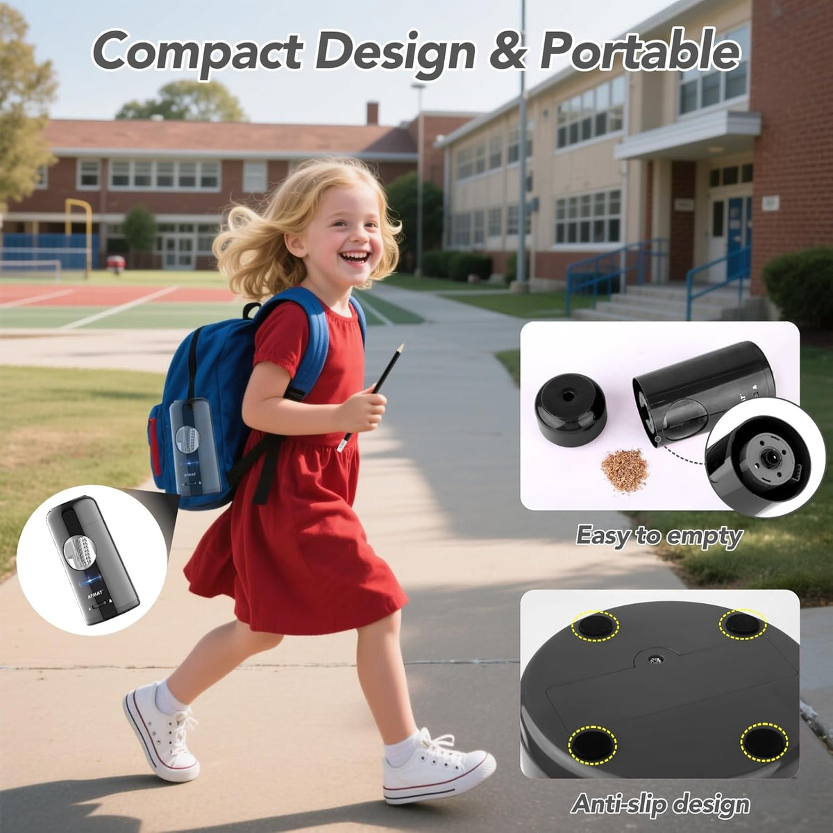 🎁Perfect Gift For A Teacher🎁Fully Automatic Rechargeable Electric Pencil Sharpener for 7-11.5mm Colored/Jumbo Pencils,PSX6BK