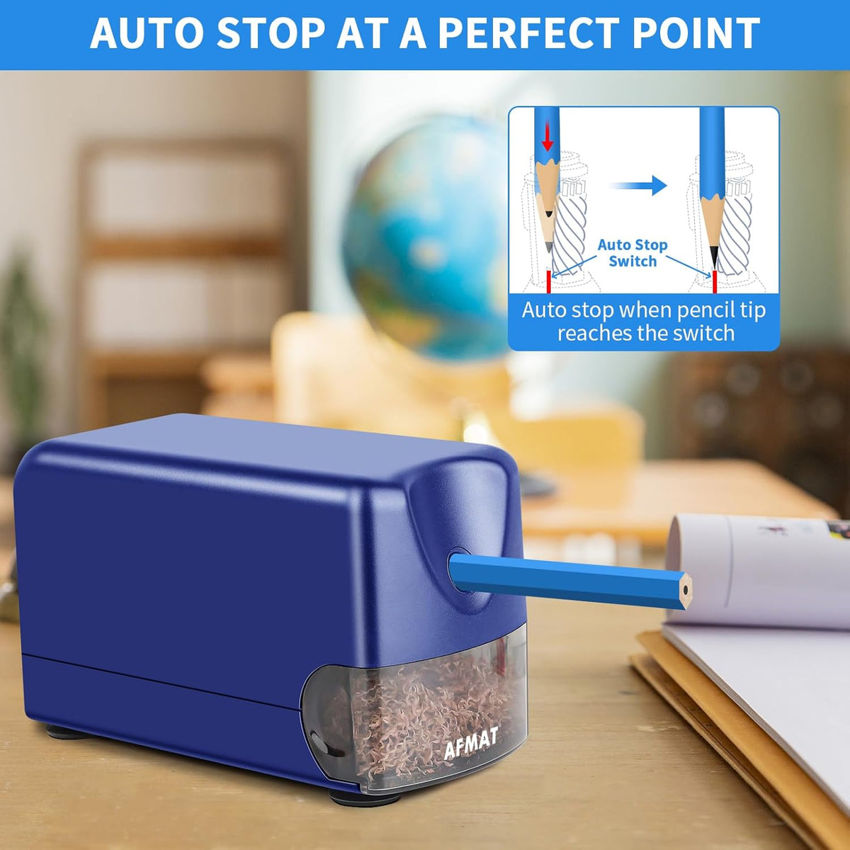 💝Teachers' Favorite Classroom Essentials💝Heavy Duty Electric Pencil Sharpener for Classroom, for 6-11mm No.2/Colored Pencils, Auto Stop, Sharp Point, Save Pencils, Teachers Must Haves,PSX3BL