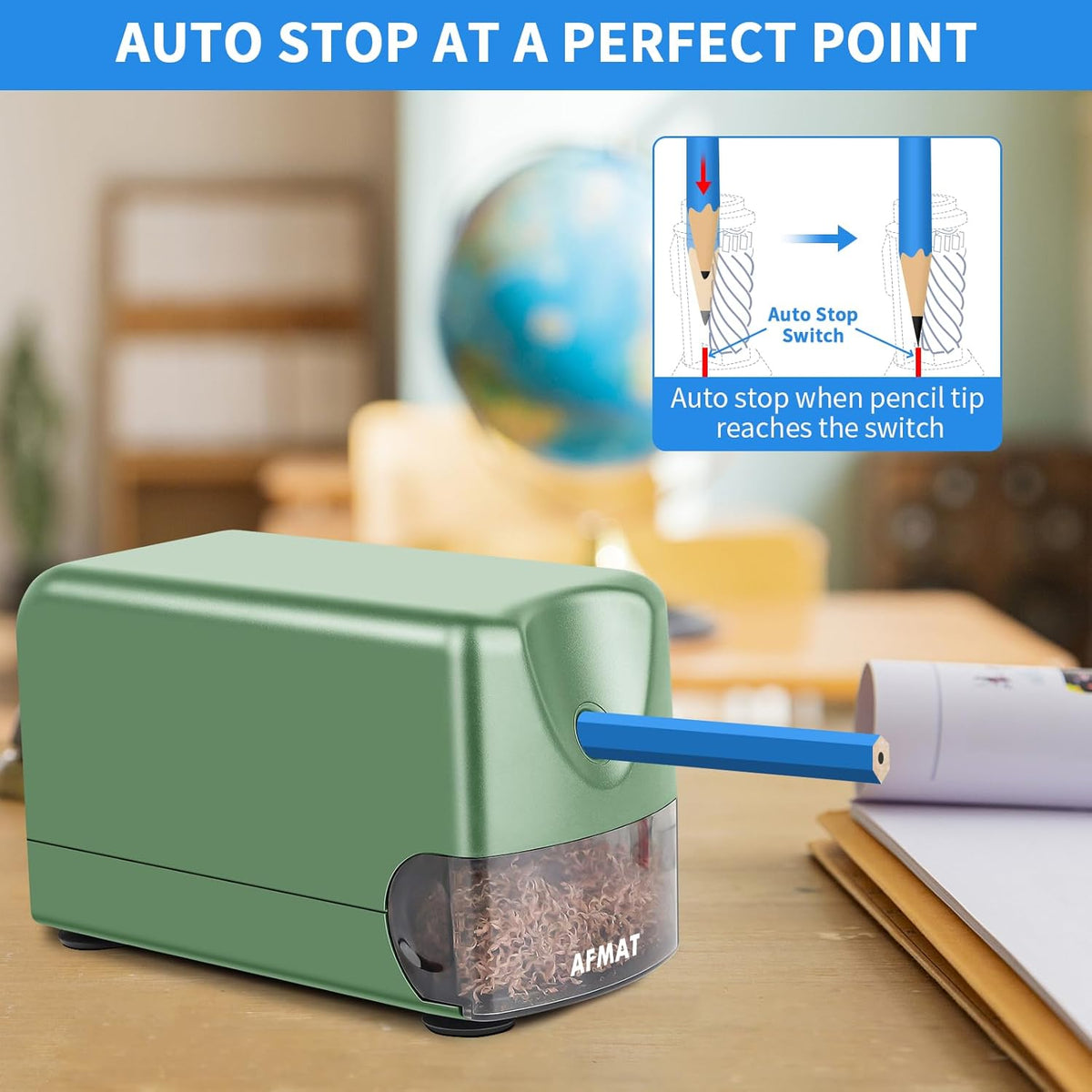 💝Teachers' Favorite Classroom Essentials💝Heavy Duty Electric Pencil Sharpener for Classroom, for 6-11mm No.2/Colored Pencils, Auto Stop, Sharp Point, Save Pencils, Teachers Must Haves,PSX3GN