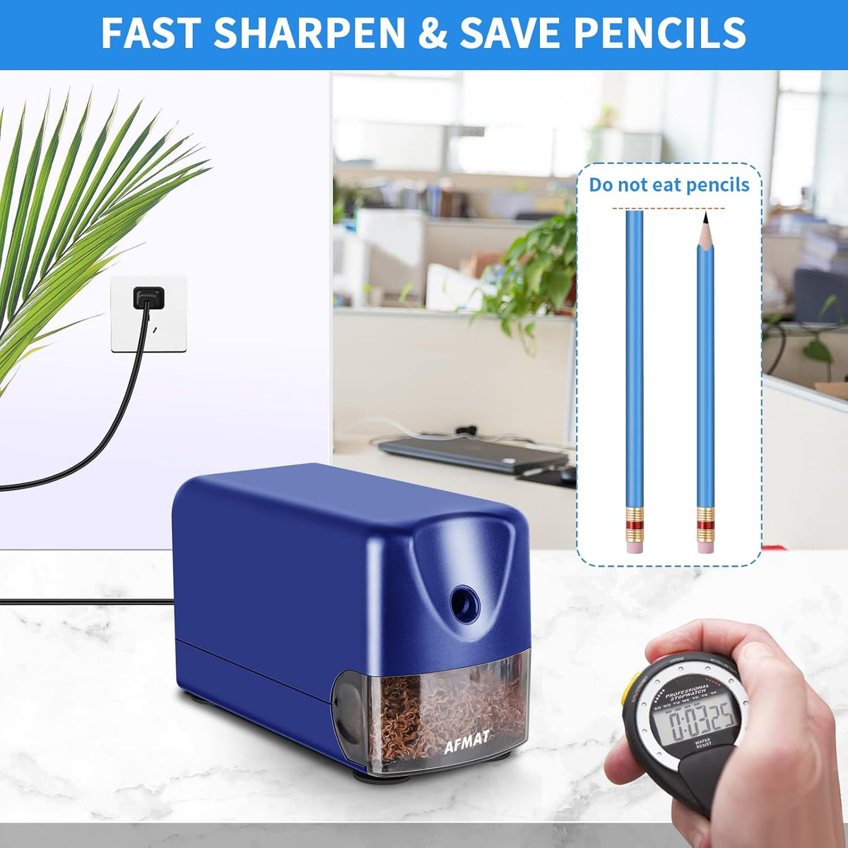 💝Teachers' Favorite Classroom Essentials💝Heavy Duty Electric Pencil Sharpener for Classroom, for 6-11mm No.2/Colored Pencils, Auto Stop, Sharp Point, Save Pencils, Teachers Must Haves,PSX3BL