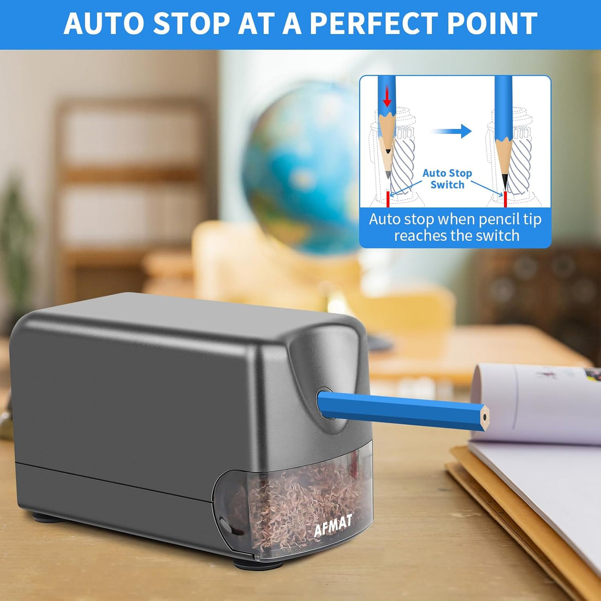 💝Teachers' Favorite Classroom Essentials💝Heavy Duty Electric Pencil Sharpener for Classroom, for 6-11mm No.2/Colored Pencils, Auto Stop, Sharp Point, Save Pencils, Teachers Must Haves,PSX3GY
