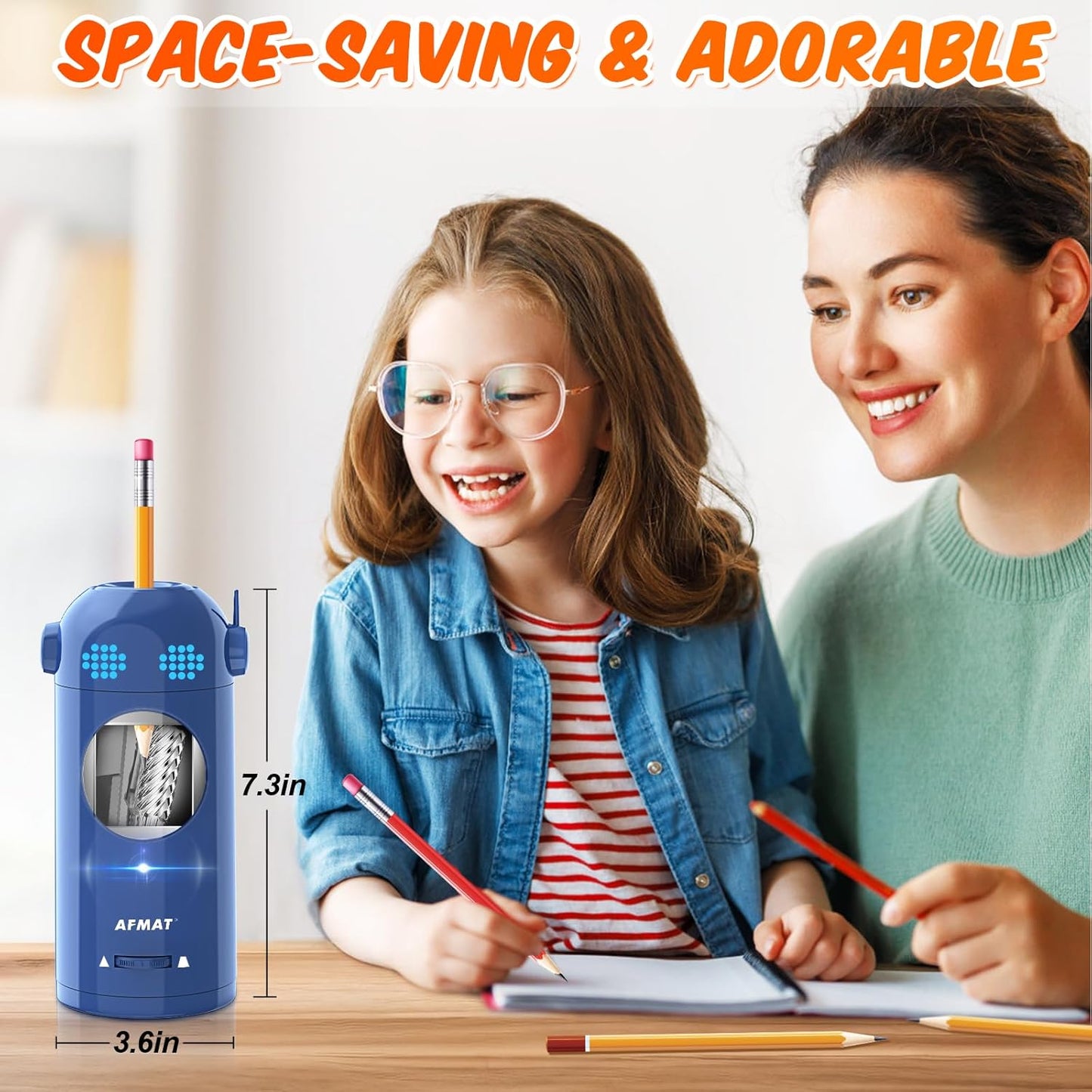 🎁AFMAT Best End Of Year Teacher Gifts🎁Robot Fully Automatic Rechargeable Electric Pencil Sharpener,PSX5BLET