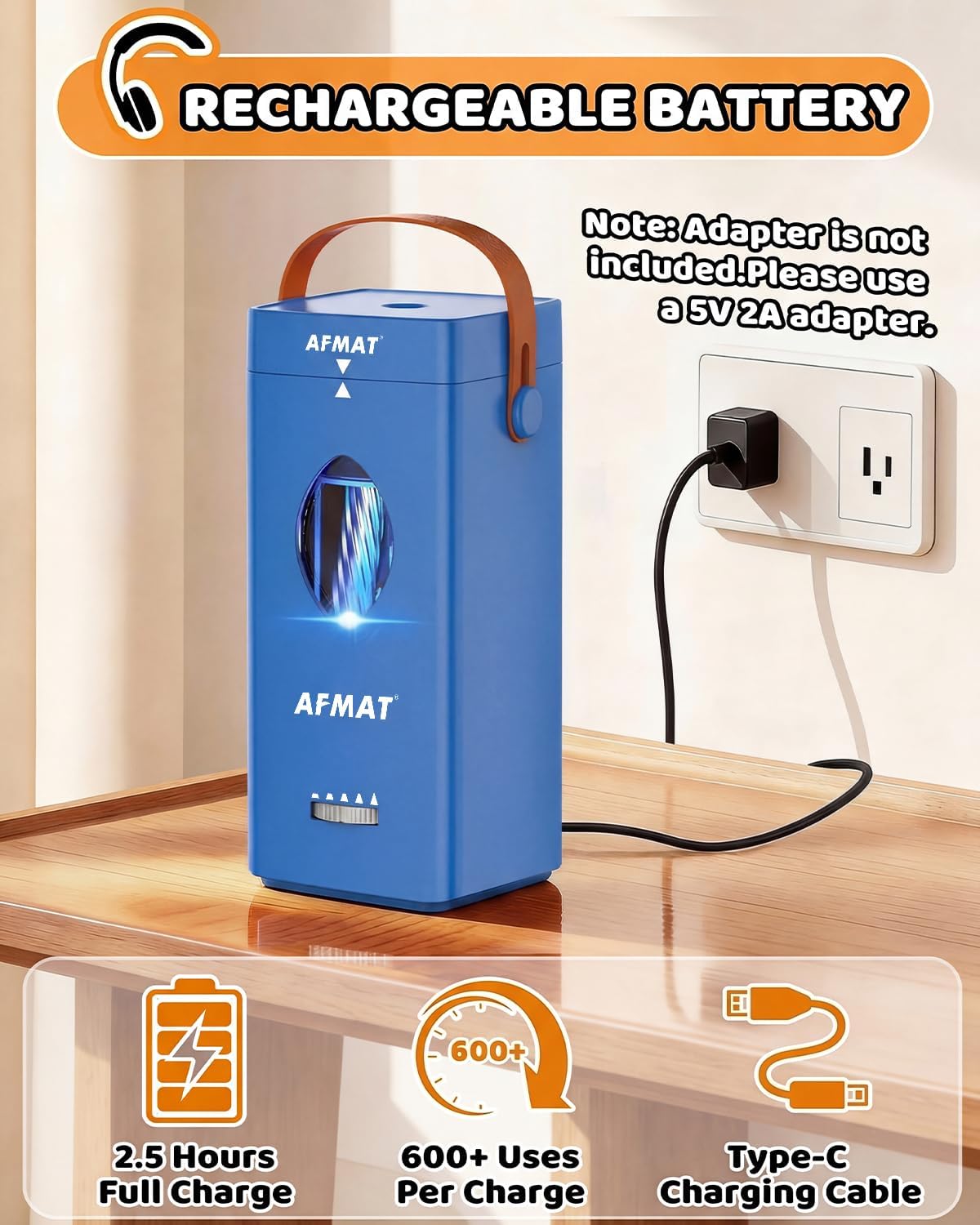 ✅Newest Model With Best Features✅Newly Upgraded Fully Automatic Rechargeable Electric Pencil Sharpener for 6-12mm No.2/Jumbo Pencils, 3X Longer Cutter Life, PSC7BS