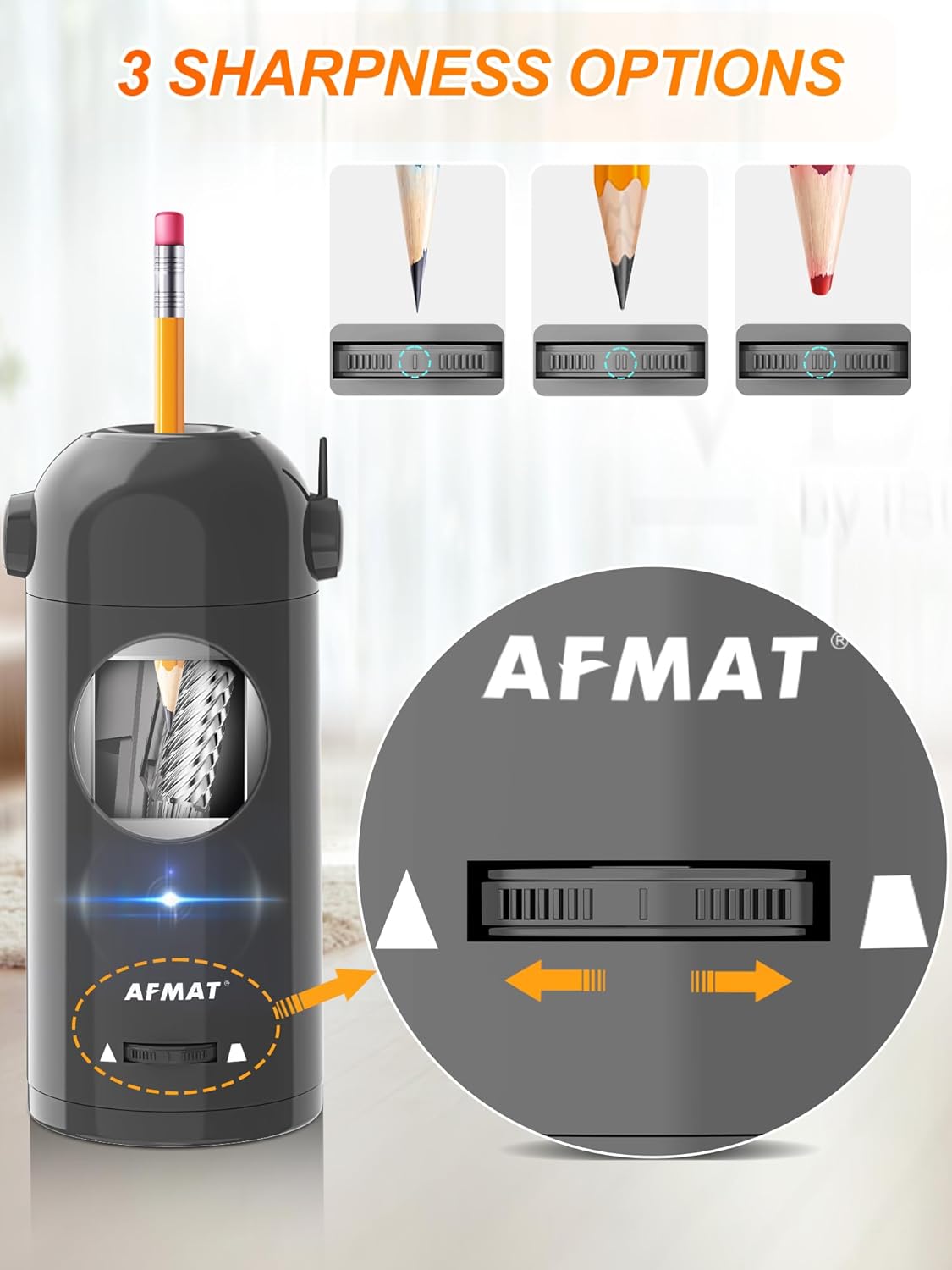 Available in Canada:AFMAT PSX5 Fully Automatic Electric Pencil Sharpener,AFMAT Electric Robot Pencil Sharpener for Colored Pencils 7-11.5mm,Blue
