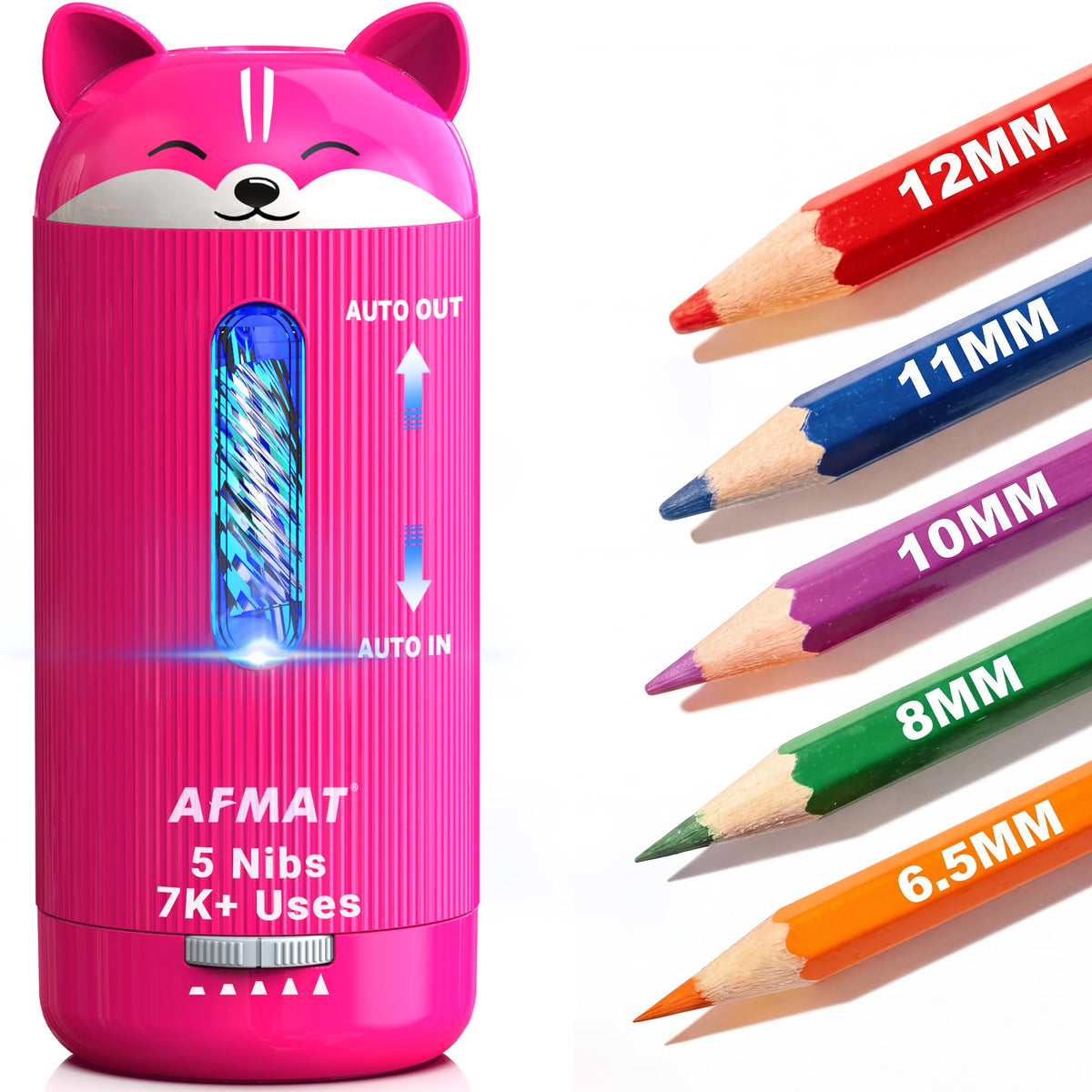 ✅Newest Model Best Features✅ AFMAT PSJ3 Electric Pencil Sharpener, Fully Automatic, for 6.5-12mm Pencils,PSJ3RR