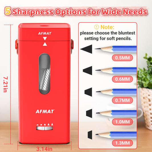 ✅Newest Model With Best Features✅Newly Upgraded Fully Automatic Rechargeable Electric Pencil Sharpener for 6-12mm No.2/Jumbo Pencils, 3X Longer Cutter Life,PSC6RD