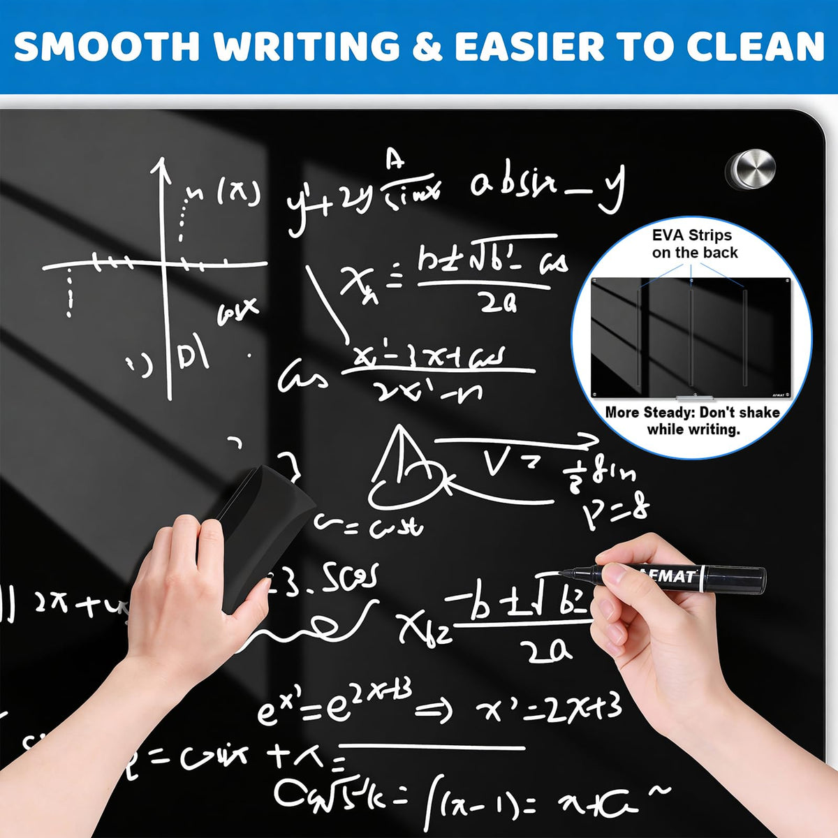 AFMAT Magnetic Glass Dry Erase Board, 72