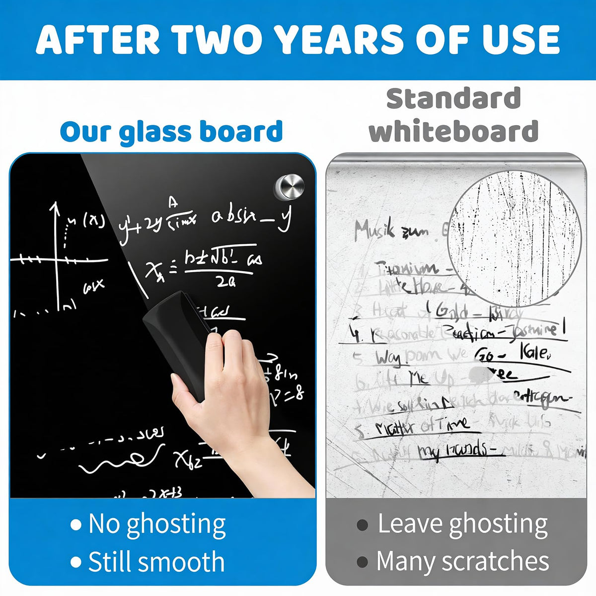AFMAT Magnetic Glass Dry Erase Board, 72