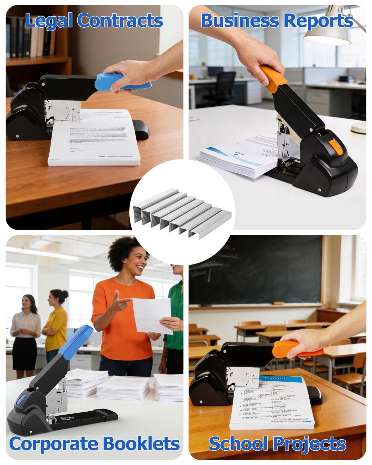 AFMAT Heavy Duty Staples 23/8-23/23, 7000 Pcs, High Carbon Steel Staple for Stapling Up to 220 Sheets(70gsm), Anti-Rust, Jam-Free, Staple Refills for Heavy Duty Stapler, Each Size 1000 Pcs (1 Box)