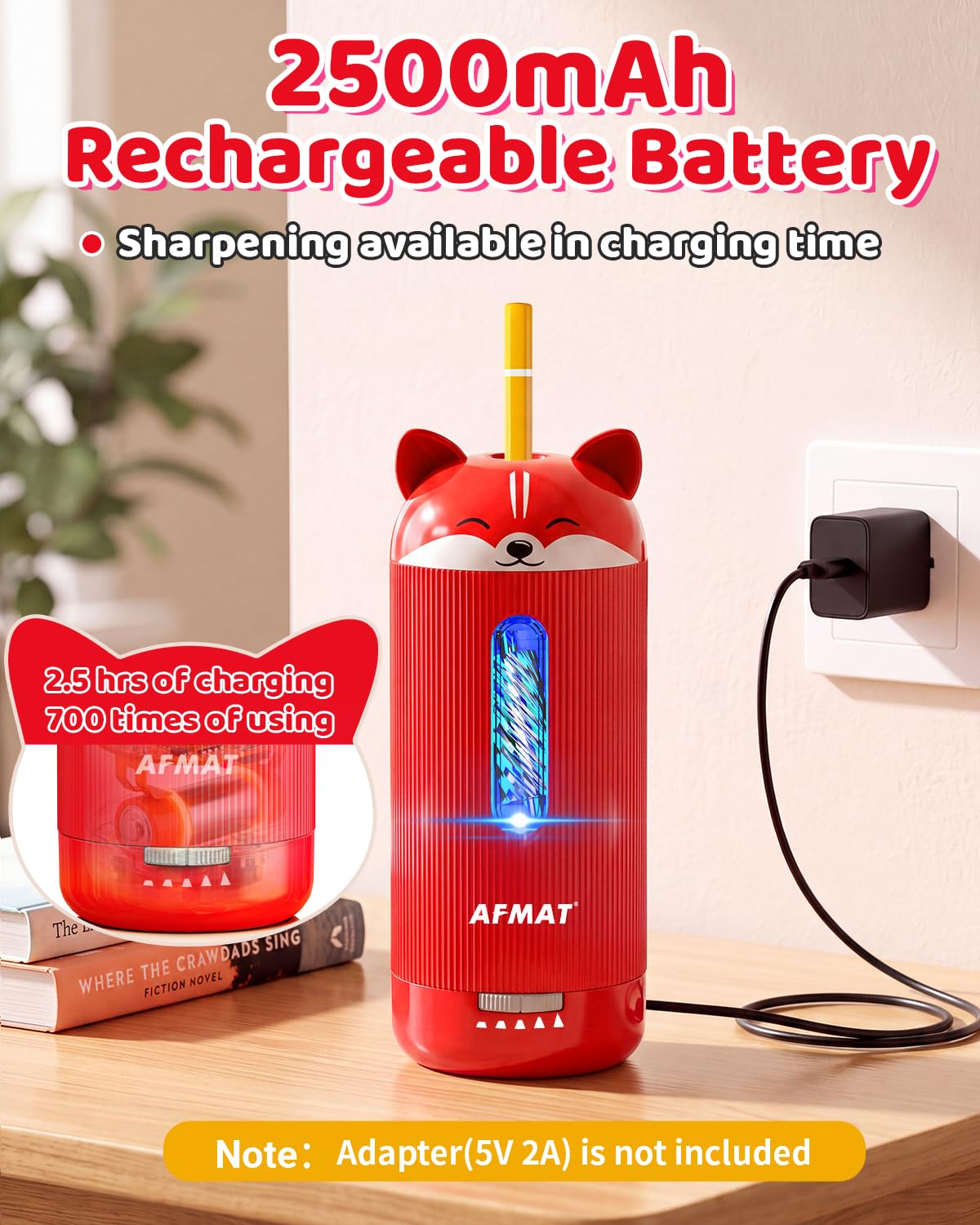 ✅Newest Model Best Features✅ AFMAT PSJ3 Electric Pencil Sharpener, Fully Automatic, for 6.5-12mm Pencils, PSJ3RD