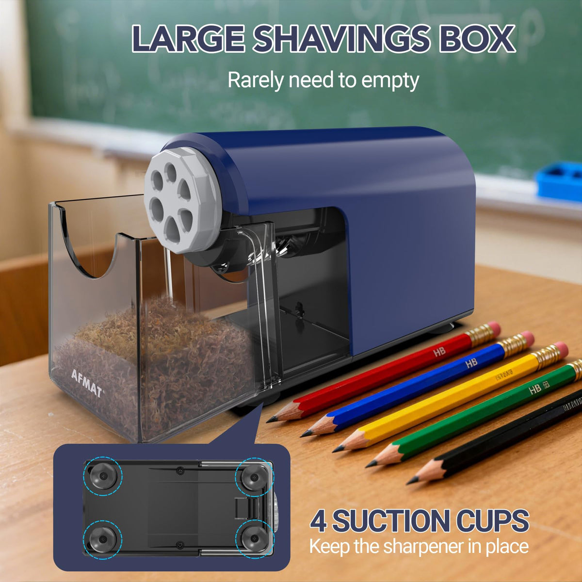 🤩Classroom Must-Haves Every Teacher Needs🤩6-Hole Electric Pencil Sharpener for Classroom, Cordless & Rechargeable & Heavy Duty, for 6-11mm Colored Pencils, 10,000+ Sharpenings,PSD2BL