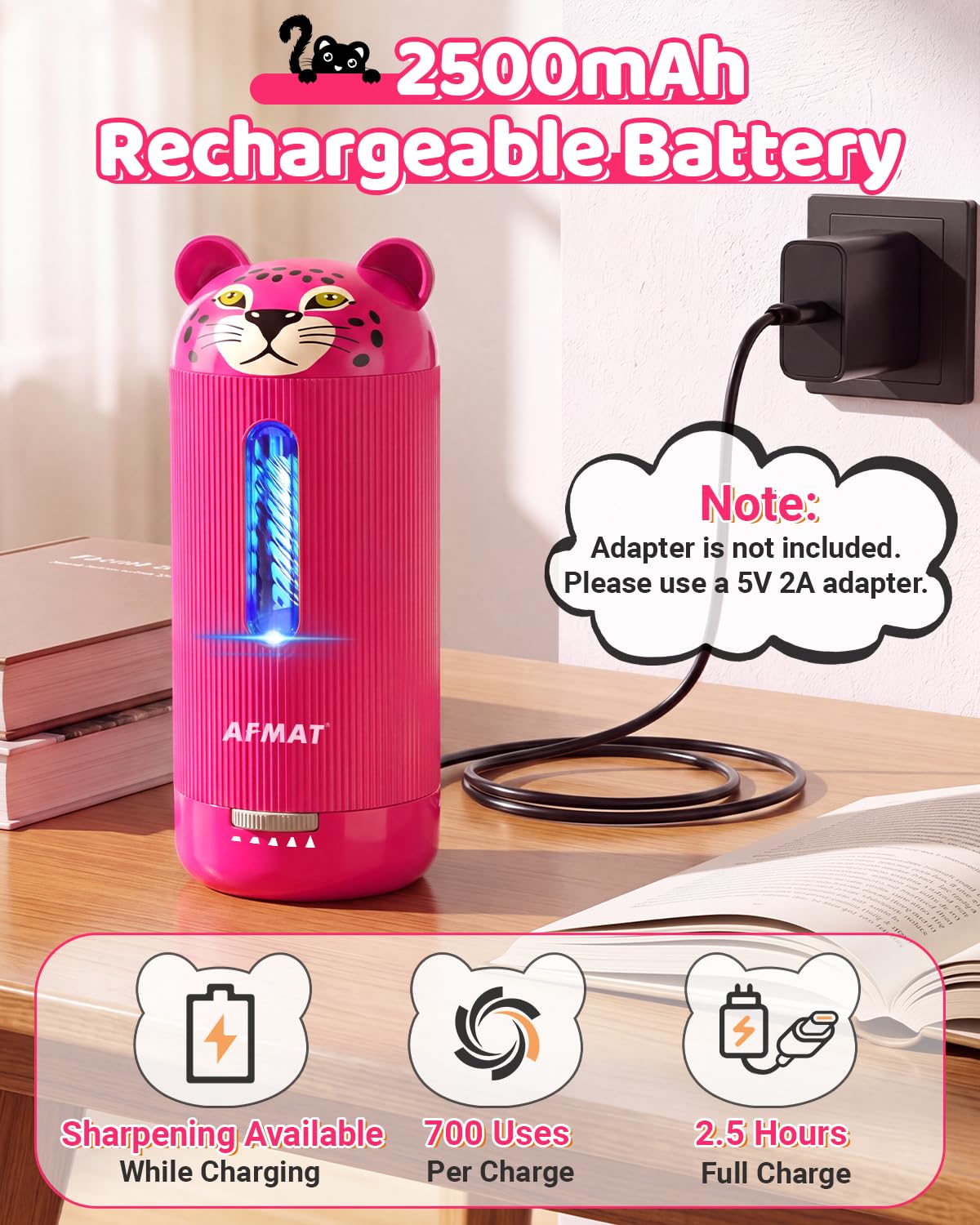 ✅Newest Model Best Features✅ AFMAT PSY1 Electric Pencil Sharpener, Fully Automatic, for 6.5-12mm Pencils,PSY1RR