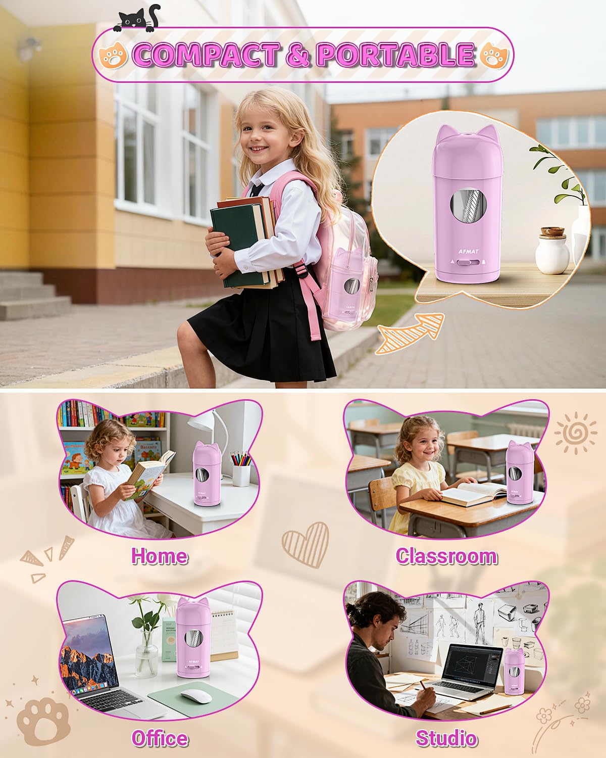 Fully Automatic Rechargeable Electric Pencil Sharpener for φ7-8mm No.2/Colored Pencils,PSX9PR
