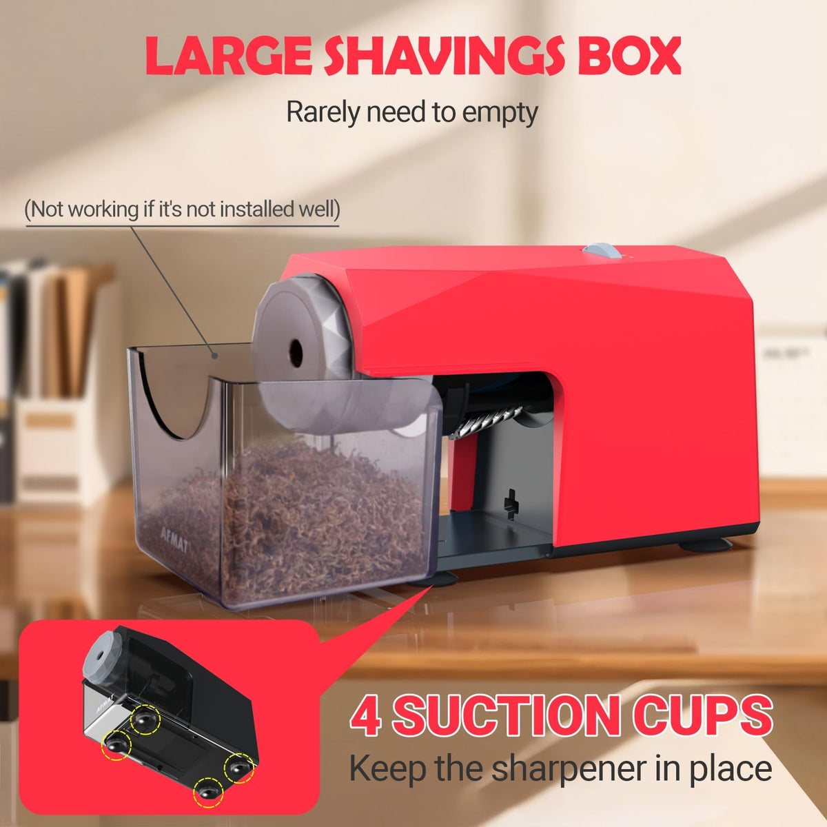 ✅Newest Model With Best Features✅Newly Upgraded Fully Automatic Electric Pencil Sharpener for 6.5-10.5mm No.2/Jumbo/Colored Pencils,3X Longer Cutter Life,PSC4RD