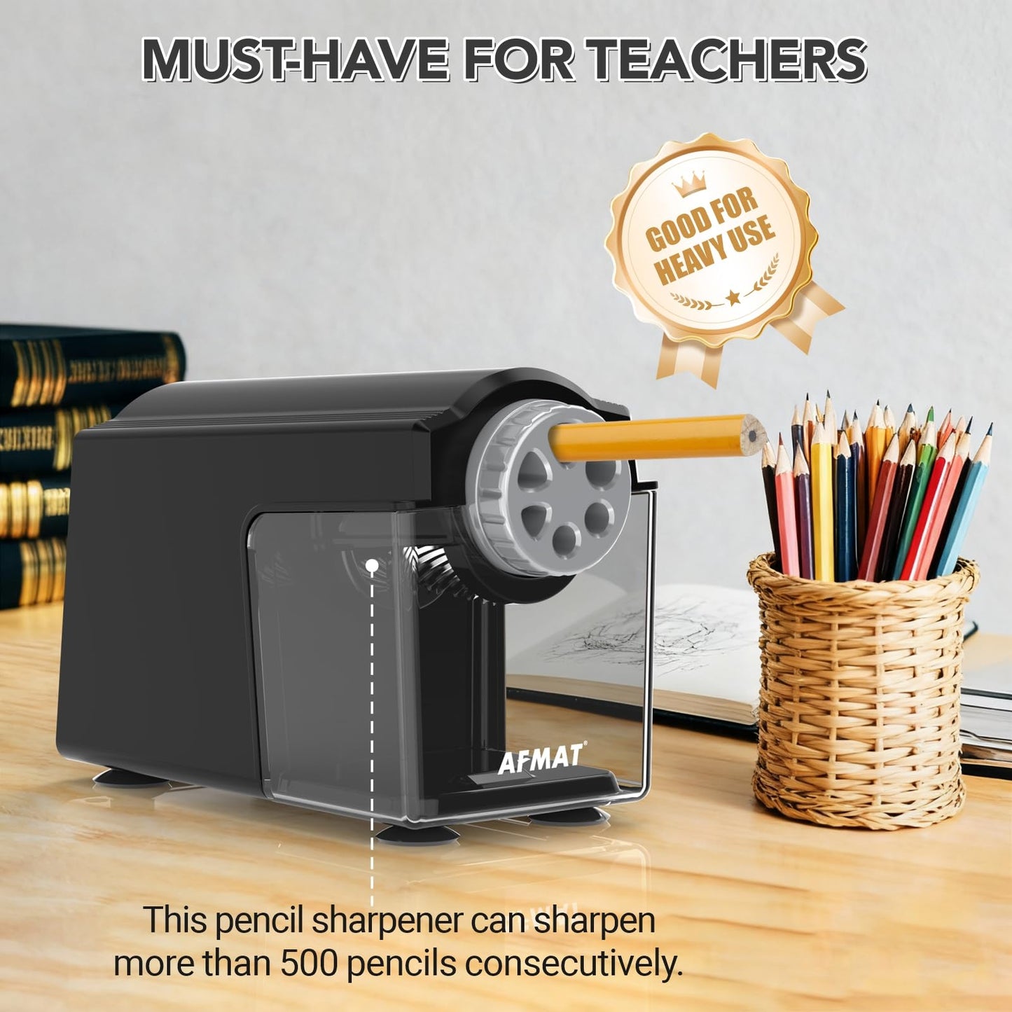 Rechargeable Classroom Electric Pencil Sharpener,PSD4BK