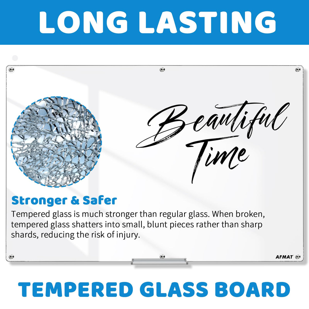 Magnetic Glass Dry Erase Board, 72