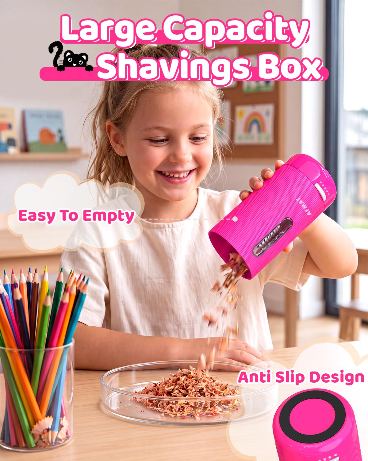 ✅Newest Model Best Features✅ AFMAT PSY1 Electric Pencil Sharpener, Fully Automatic, for 6.5-12mm Pencils,PSY1RR