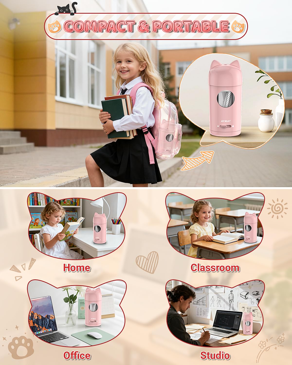 Fully Automatic Rechargeable Electric Pencil Sharpener for φ7-8mm No.2/Colored Pencils,PSX9PK