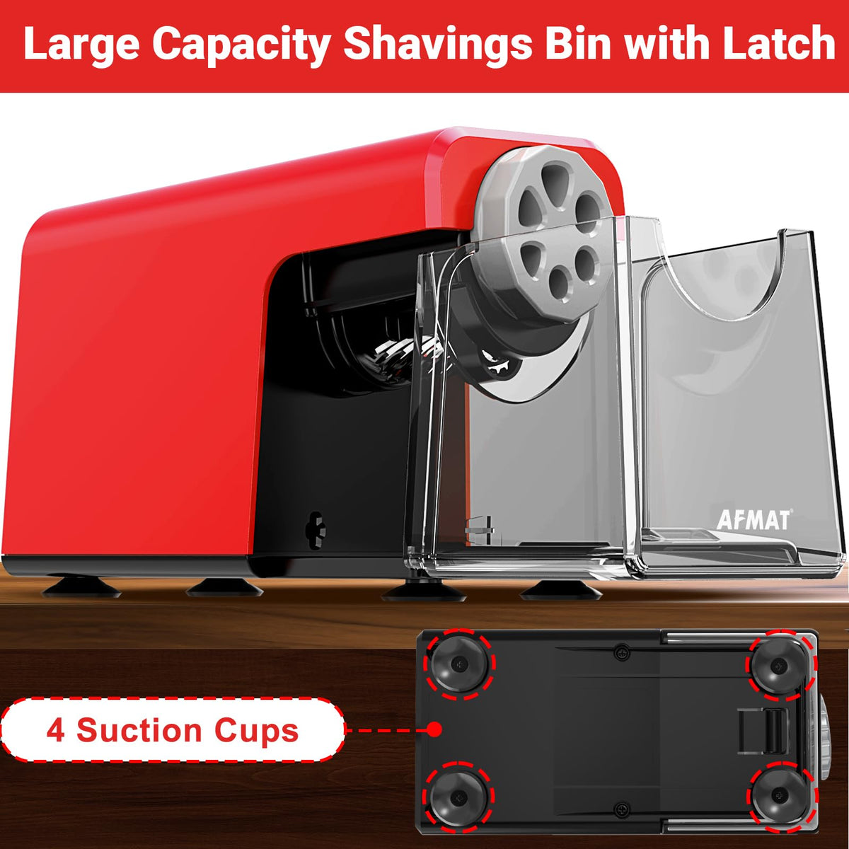 🏫Classroom Must-Haves Every Teacher Needs🏫AFMAT PSD1 Super Durable Rechargeable 6-Hole Heavy Duty Electric Pencil Sharpener for 6-11mm Pencils, Upgraded Durable Blades 10,000+ Sharpenings,PSD1RD