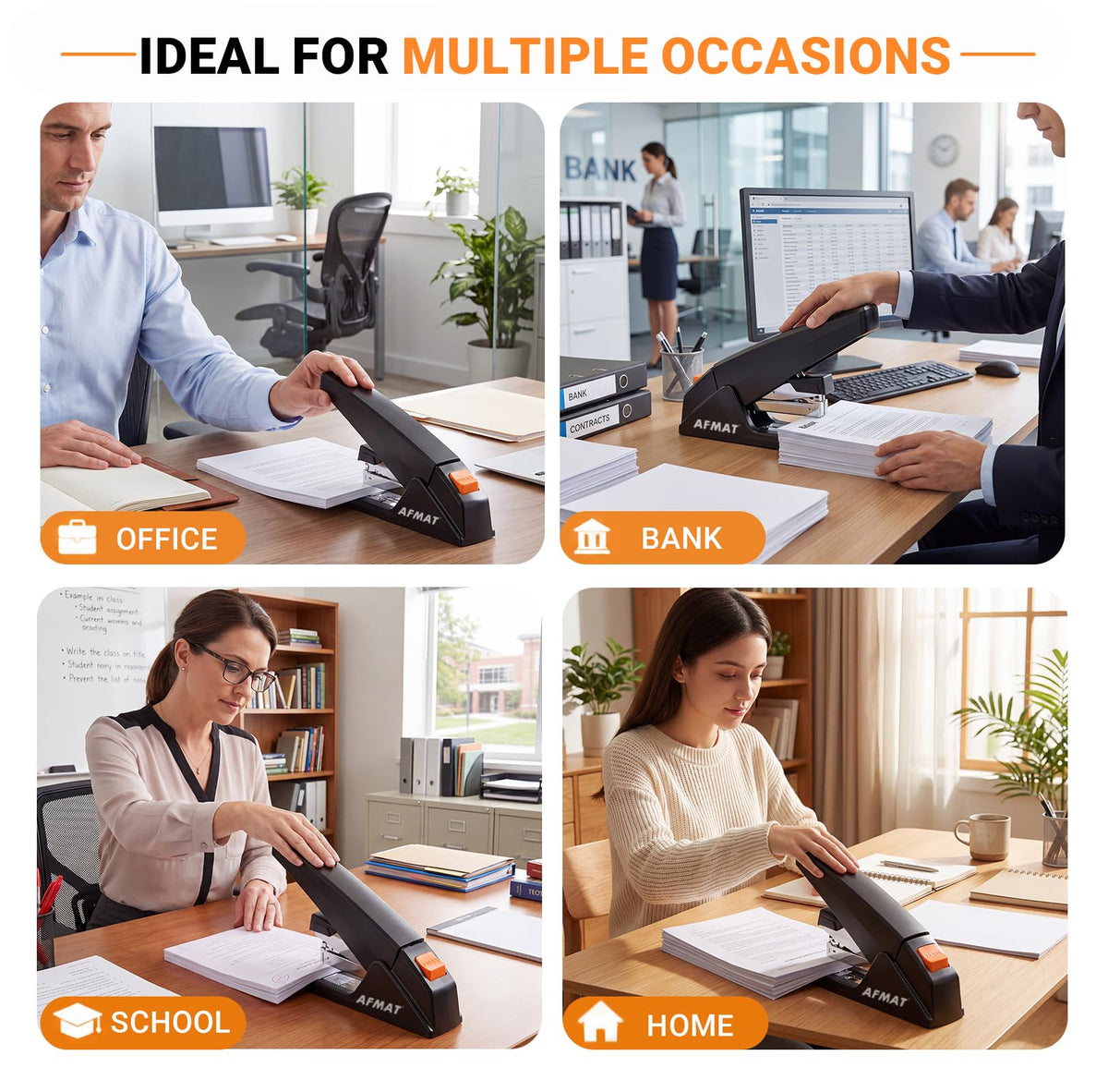 AFMAT ES18 Heavy Duty Stapler, 100-Sheet Effortless Stapler for Desk