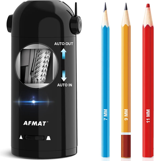 Disponibile in Italia:AFMAT PSX5 Temperamatite elettrico completamente automatico con contenitore, temperamatite elettrico per matite da 7 a 11,5 mm, portatile e sicuro, temperamatite elettrico ricaricabile per casa, ufficio,Nero