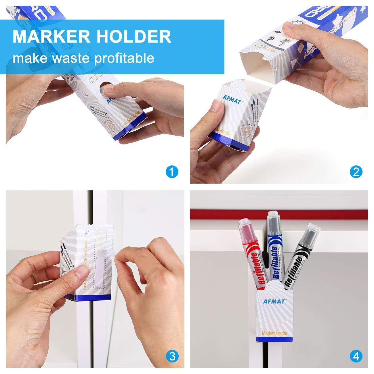 AFMAT White Board Sticker, 1.45 x 11 ft Dry Eraser Paper for Wall, Upgrade PET-No Ghost,3 Dry Erase Marker,Model:WS11