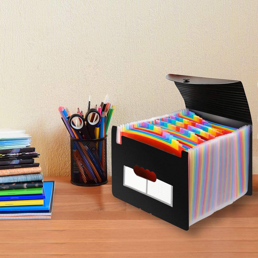 AFMAT AF01 Accordian File Organizer, 60 Pockets Large Expanding File Folder Organizer with Blank Labels, Letter/A4 Size Accordion Files Organizers Expandable for Receipt, Bill, Tax, Legal