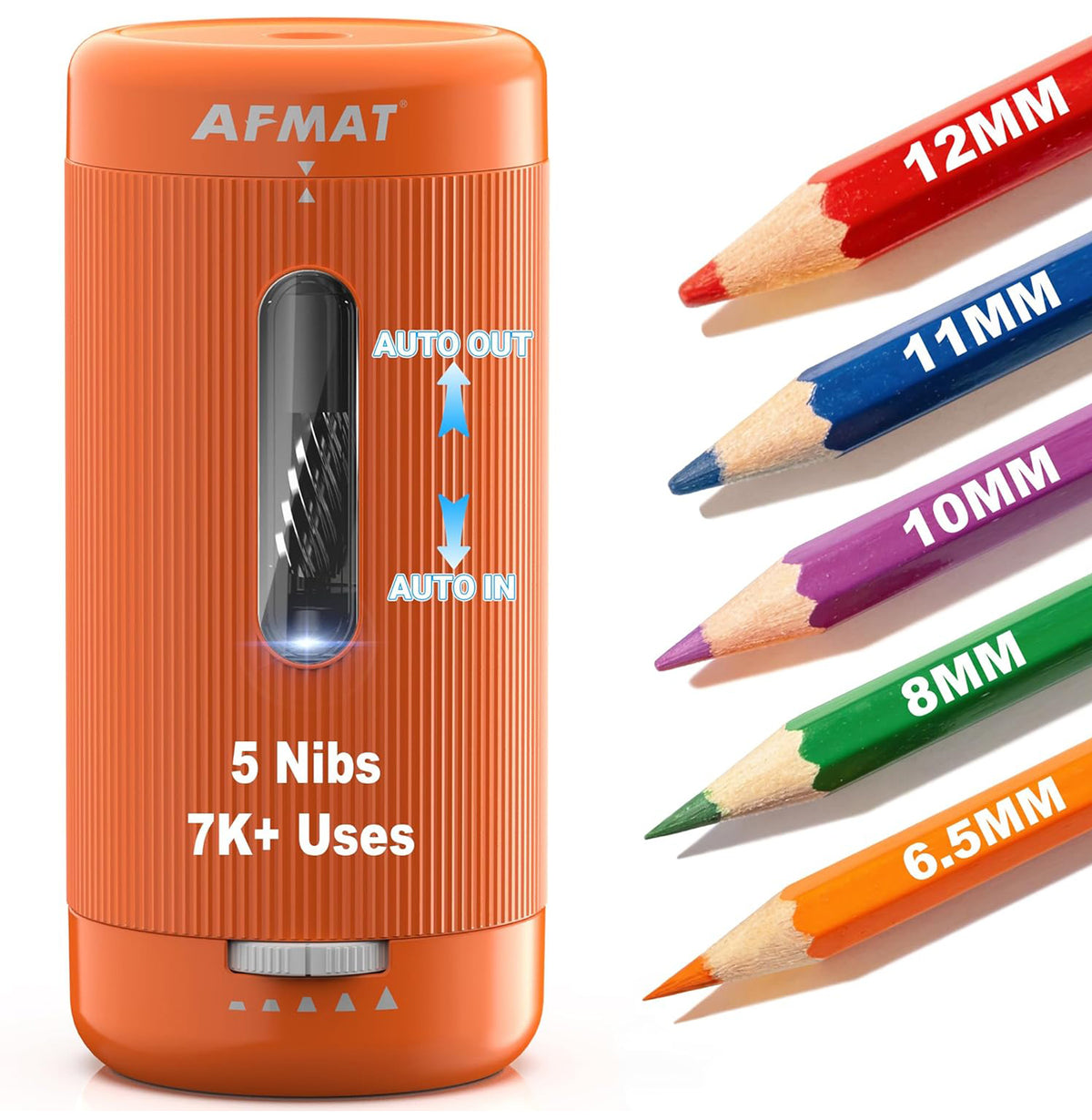 ✅Newest Model With Best Features✅Newly Upgraded Fully Automatic Rechargeable Electric Pencil Sharpener for 6-12mm No.2/Jumbo Pencils, 3X Longer Cutter Life,PSC3OR