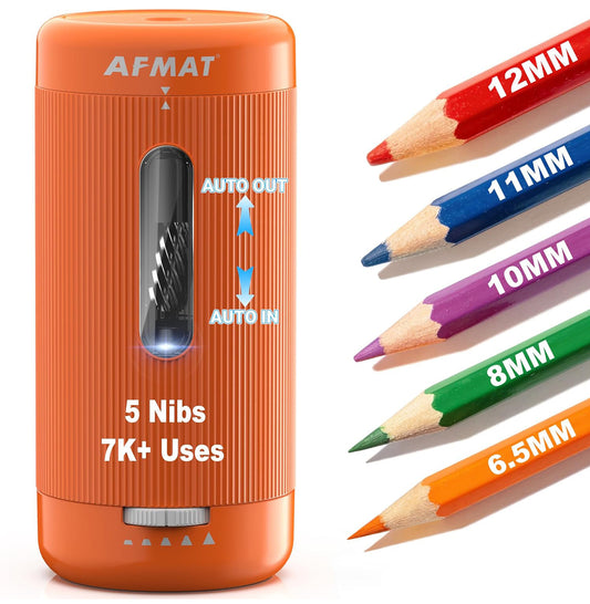 Newly Upgraded Fully Automatic Rechargeable Electric Pencil Sharpener for 6-12mm No.2/Jumbo Pencils, 3X Longer Cutter Life,PSC3OR