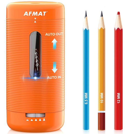 Newly Upgraded Fully Automatic Rechargeable Electric Pencil Sharpener for 6-12mm No.2/Jumbo Pencils, 3X Longer Cutter Life, PSC2OR