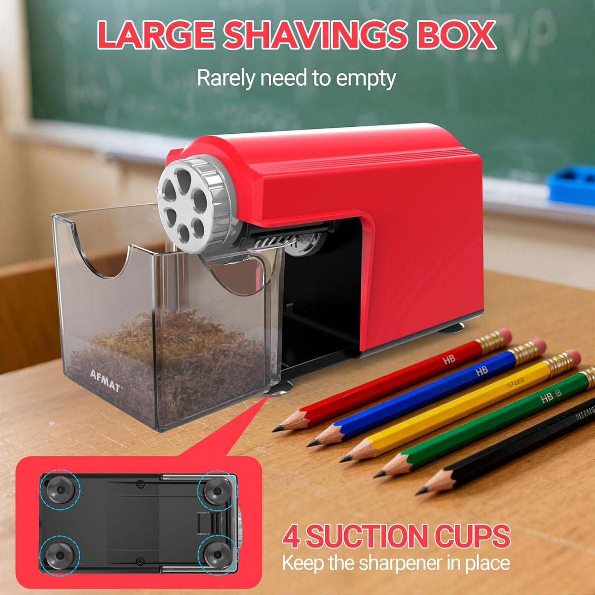 🥰Classroom Must-Haves Every Teacher Needs🥰Electric Pencil Sharpener for Classroom, 6 Holes & Cordless & Rechargeable &Heavy Duty, 10K+ Uses, for 6-11mm No.2/Large/Colored Pencils,PSD4RD
