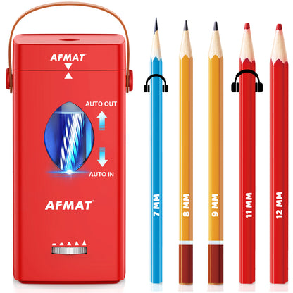 ✅Newest Model With Best Features✅Newly Upgraded Fully Automatic Rechargeable Electric Pencil Sharpener for 6-12mm No.2/Jumbo Pencils, 3X Longer Cutter Life, PSC7RD