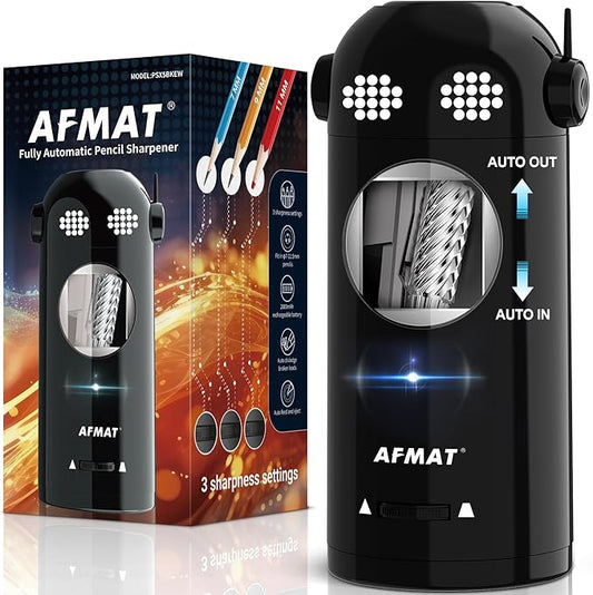 AFMAT PSX5EW Robot Fully Automatic Electric Pencil Sharpener for 7-11.5mm Pencils,PSX5BKEW
