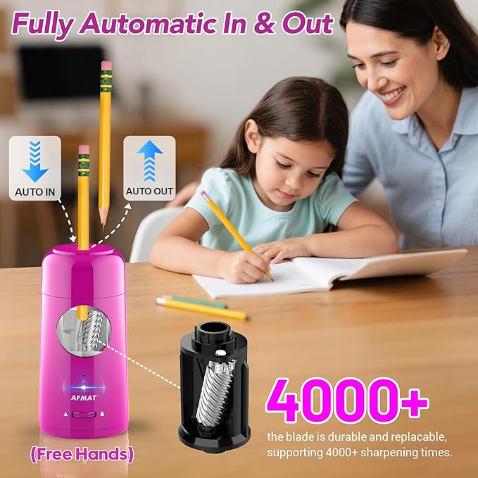 🎁Perfect Gift For A Teacher🎁Fully Automatic Rechargeable Electric Pencil Sharpener for 7-11.5mm Colored/Jumbo Pencils,PSX6PR