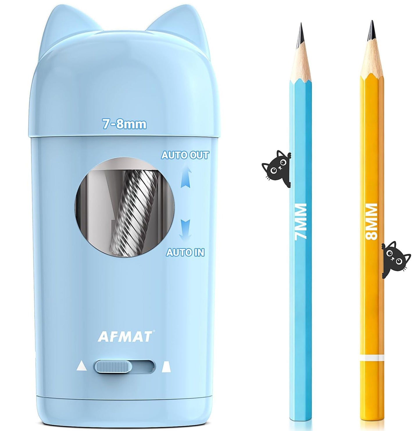 Fully Automatic Rechargeable Electric Pencil Sharpener for φ7-8mm No.2/Colored Pencils,PSX9BL