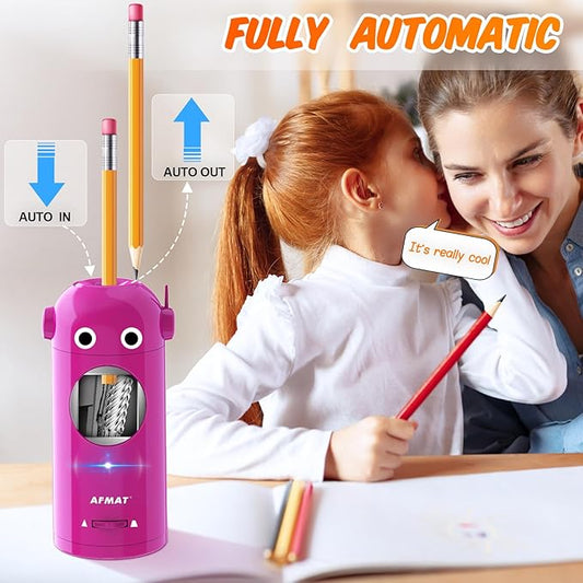 Available in Australia:AFMAT PSX5RB Electric Pencil Sharpener, Robot Pencil Sharpener for Colored Pencils 7-11.5mm,Purple