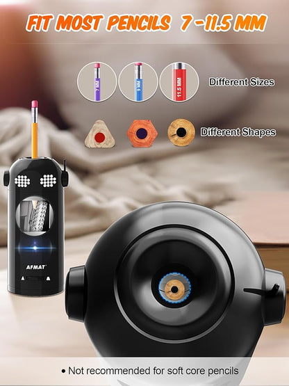 AFMAT PSX5EW Robot Fully Automatic Electric Pencil Sharpener for 7-11.5mm Pencils,PSX5GNEW