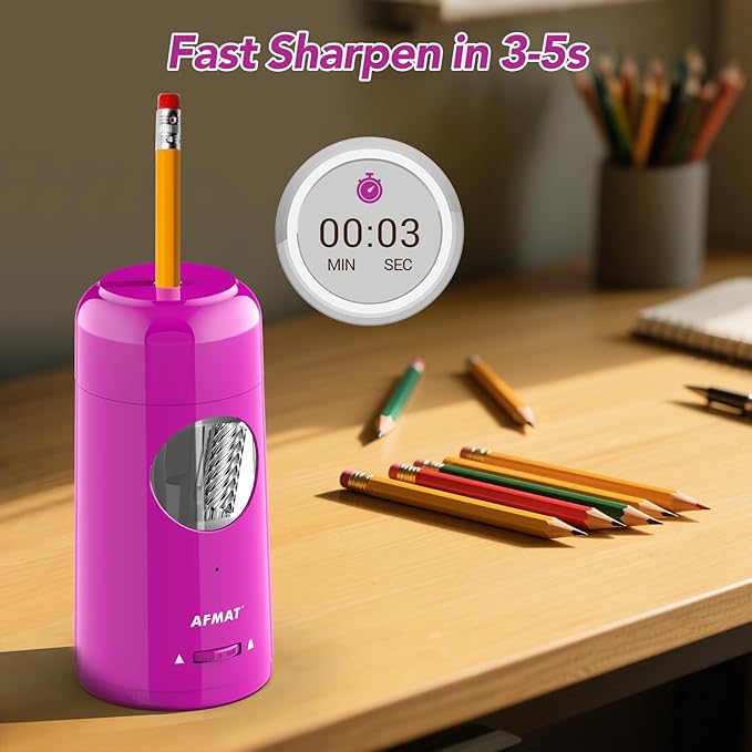 🎁Perfect Gift For A Teacher🎁Fully Automatic Rechargeable Electric Pencil Sharpener for 7-11.5mm Colored/Jumbo Pencils,PSX6PR