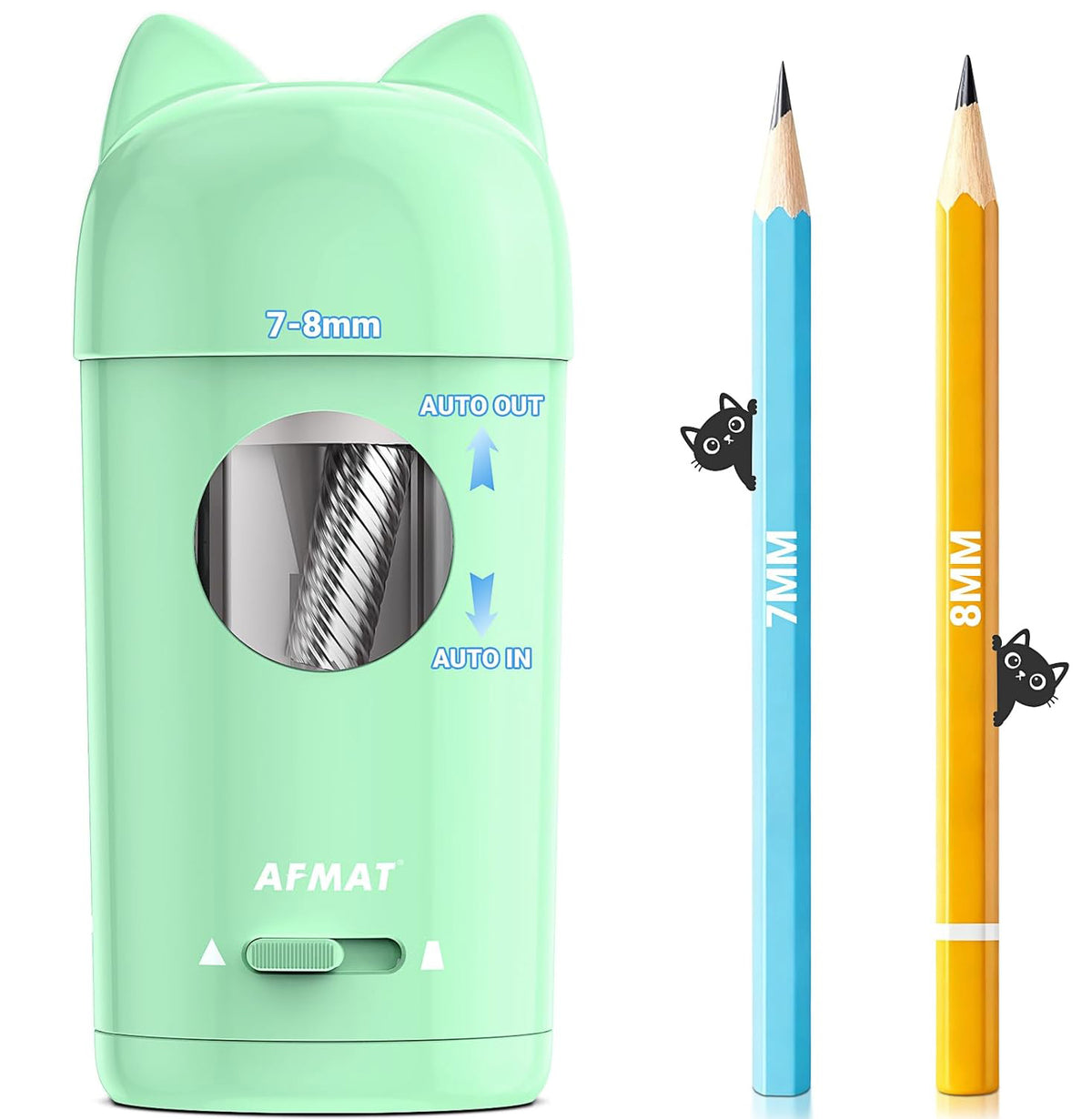 🎀Perfect Gift For A Teacher🎀Fully Automatic Rechargeable Electric Pencil Sharpener for φ7-8mm No.2/Colored Pencils,PSX9GN
