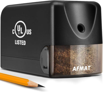 Disponible en México:AFMAT PS13 Sacapuntas eléctrico, sacapuntas resistentes para el aula de 6,5 a 8 mm, n.º 2, de colores, con certificación UL, con hoja helicoidal más fuerte, el mejor sacapuntas escolar,Negro