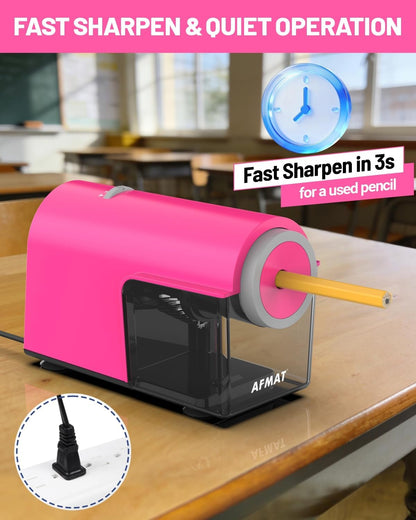 ✅Newest Model With Best Features✅Newly Upgraded Fully Automatic Electric Pencil Sharpener for 6.5-10.5mm No.2/Jumbo/Colored Pencils,3X Longer Cutter Life, PSC5RR