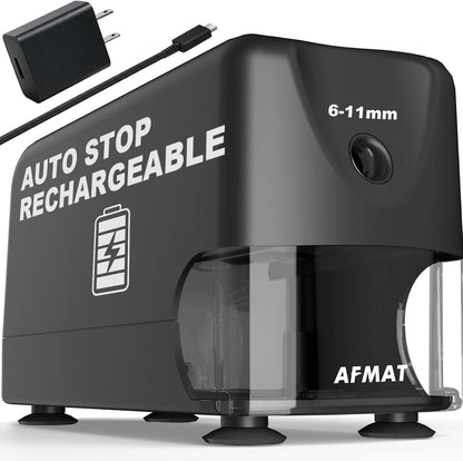 🏫Classroom Must-Haves Every Teacher Needs🏫Electric Pencil Sharpener for Classroom, Cordless & Rechargeable & Heavy Duty, for 6-11mm Pencils, 10,000 Sharpenings,Battery Powered with Adapter,PSD3BKB