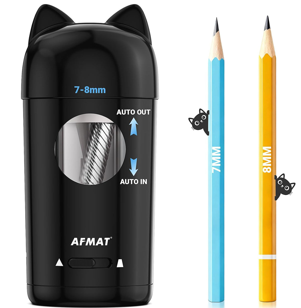 🎀Perfect Gift For A Teacher🎀Fully Automatic Rechargeable Electric Pencil Sharpener for φ7-8mm No.2/Colored Pencils,PSX9BK