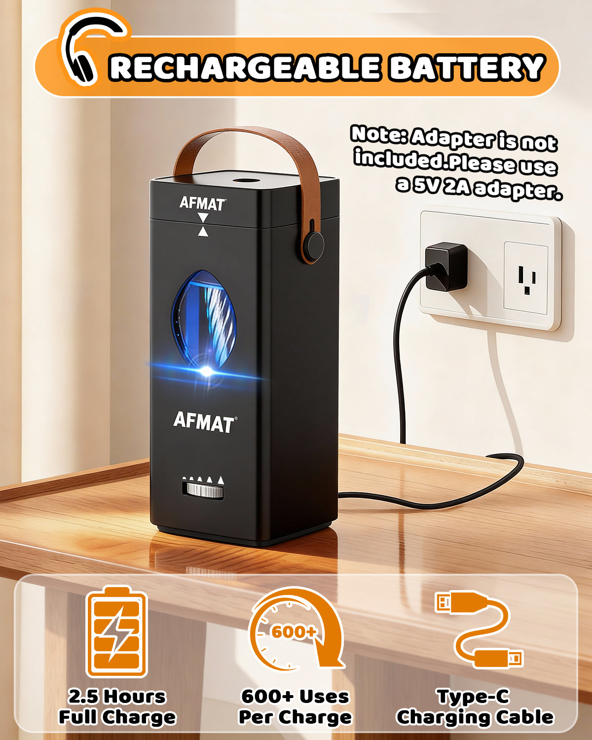 Newly Upgraded Fully Automatic Rechargeable Electric Pencil Sharpener for 6-12mm No.2/Jumbo Pencils, 3X Longer Cutter Life, PSC7BK